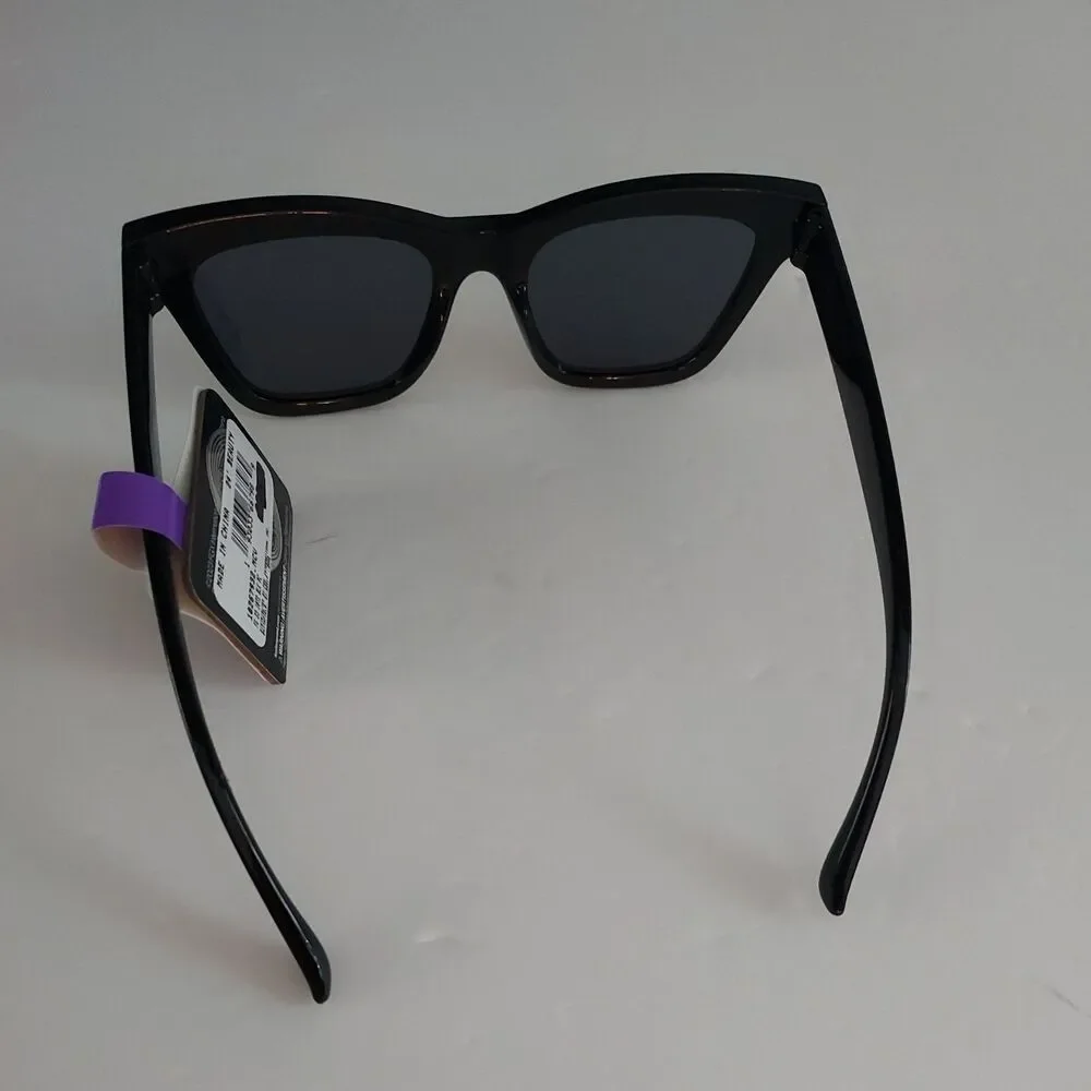 Foster Grant Trend Women's Sunglasses 100% UVA-UVB Black Cateye Frames NEW